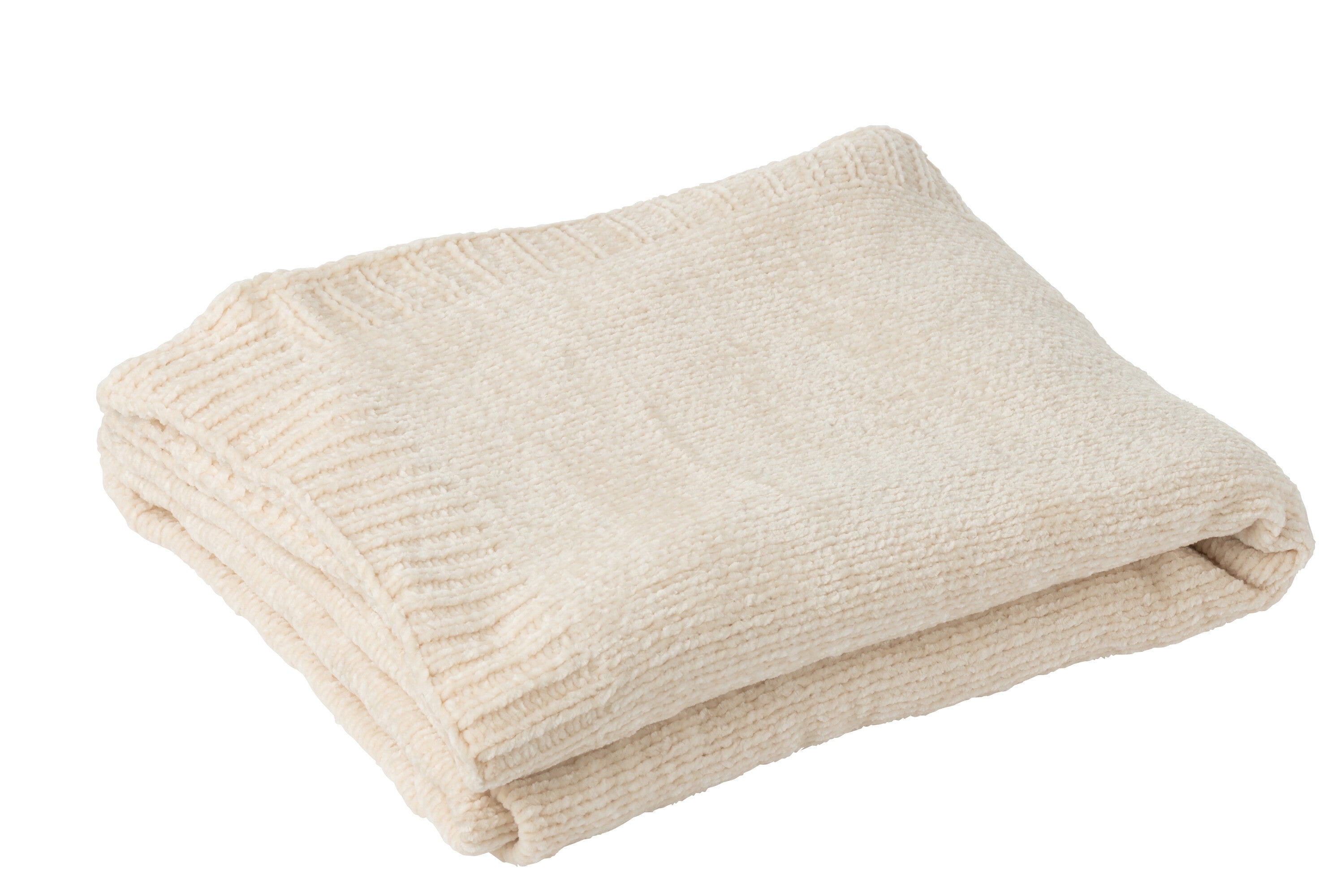 J-Line deken Chenille - polyester - ecru