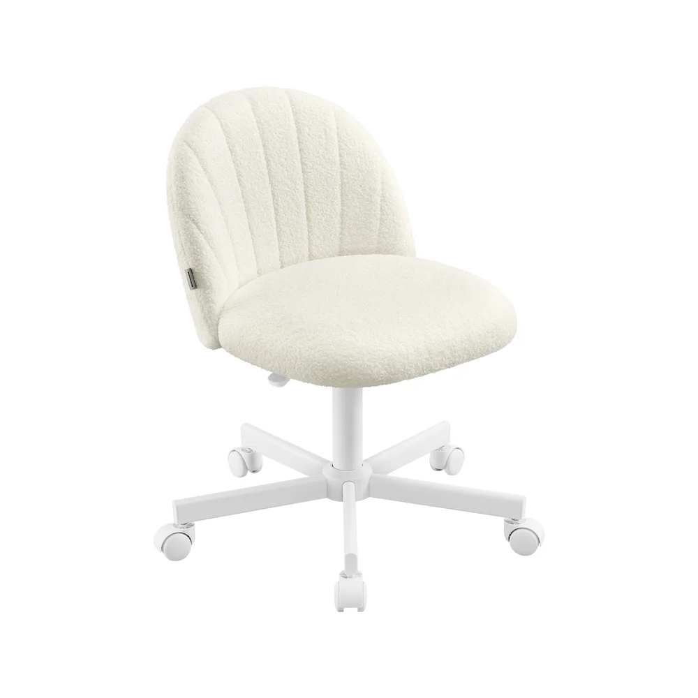Chaise de bureau en tissu peluche réglable et confortable