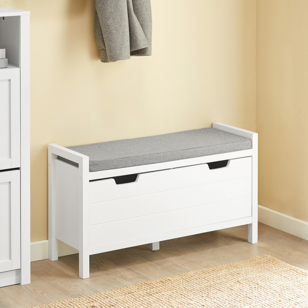 SoBuy Ławka na buty z 1 szufladą Biały 91x30x50cm Nowoczesny FSR97-W