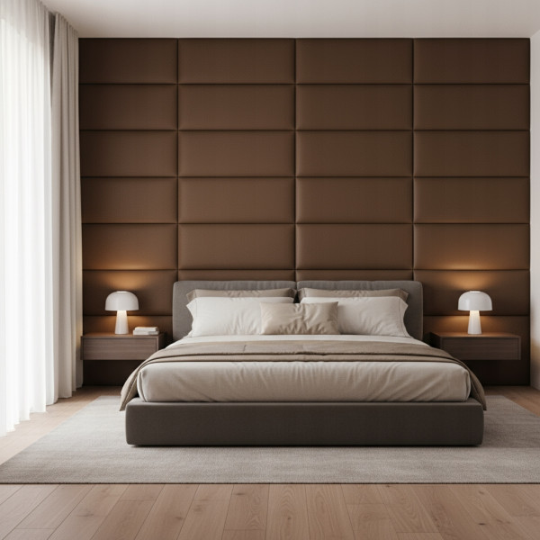 Panel Tapicerowany Prostokąt Komvortowy 30X70 Cm Brązowy Smart Velvet