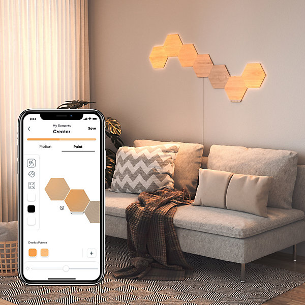 Kit de démarrage Nanoleaf Elements hexagones 7 panneaux LED