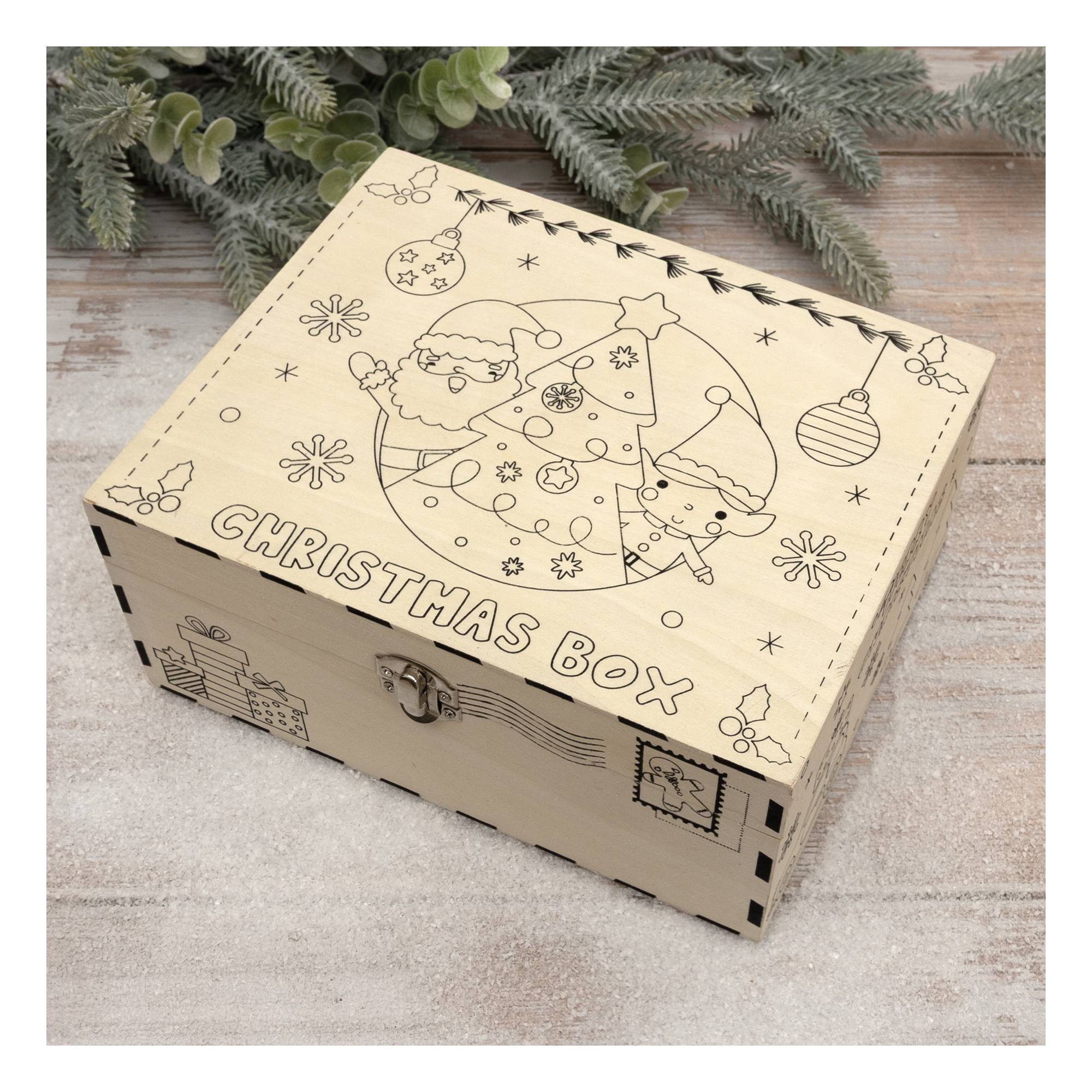 Wooden Christmas Box 23cm