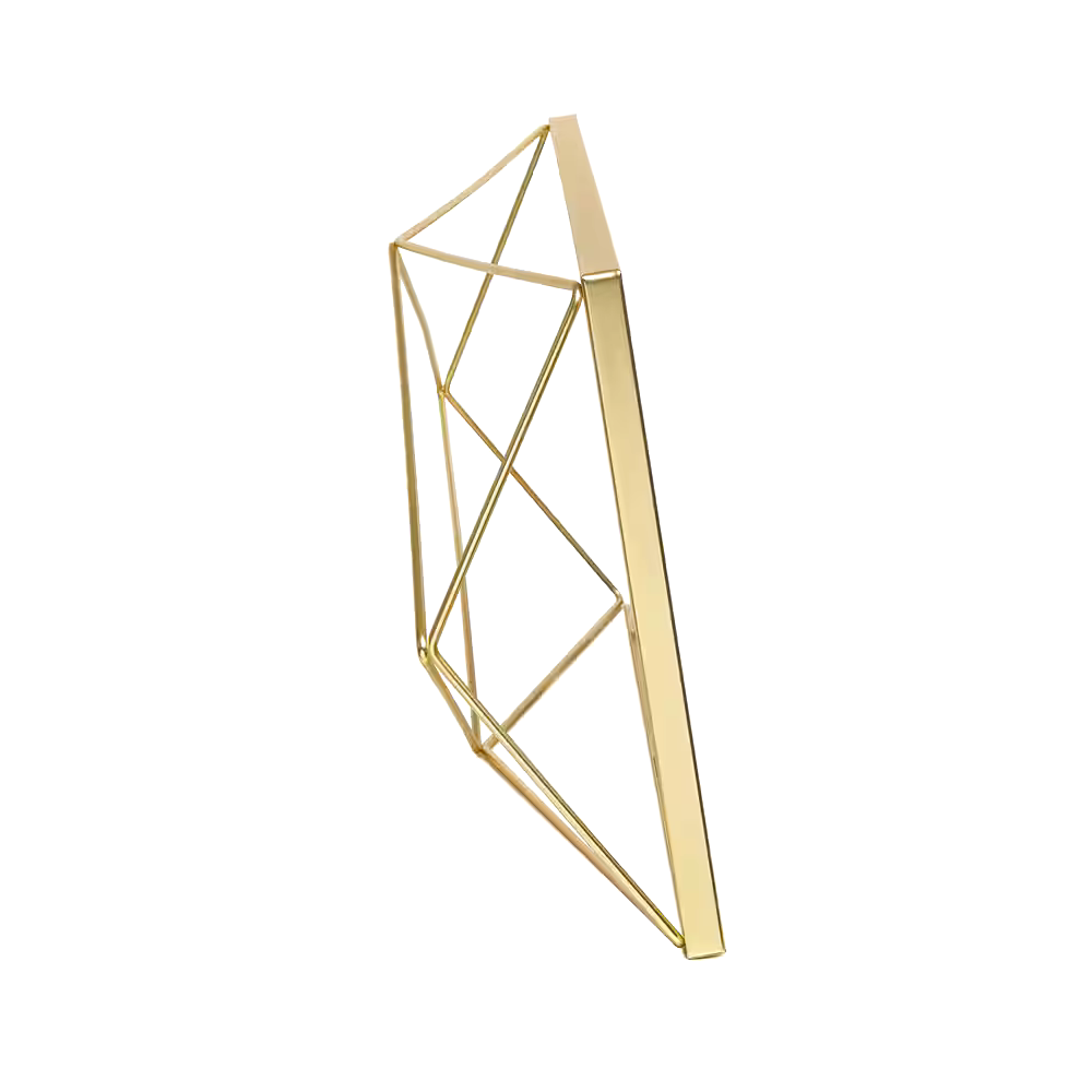 Umbra Prisma Geometric Multi-Photo Display Frame, Matte Brass, 19 x 9 x 3.2-in