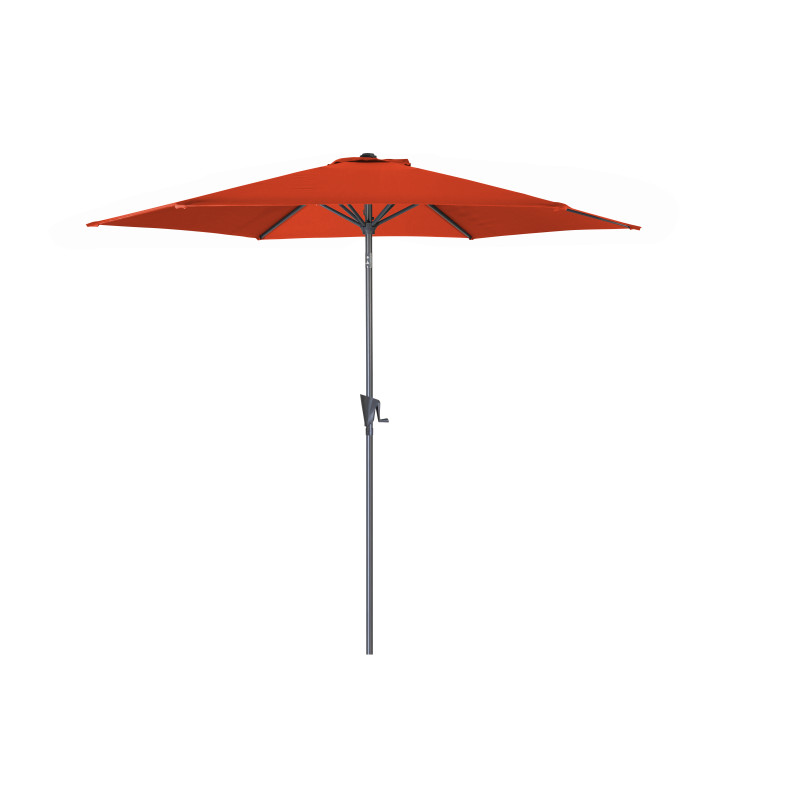 Parasol droit inclinable paprika avec manivelle Ø 300 cm