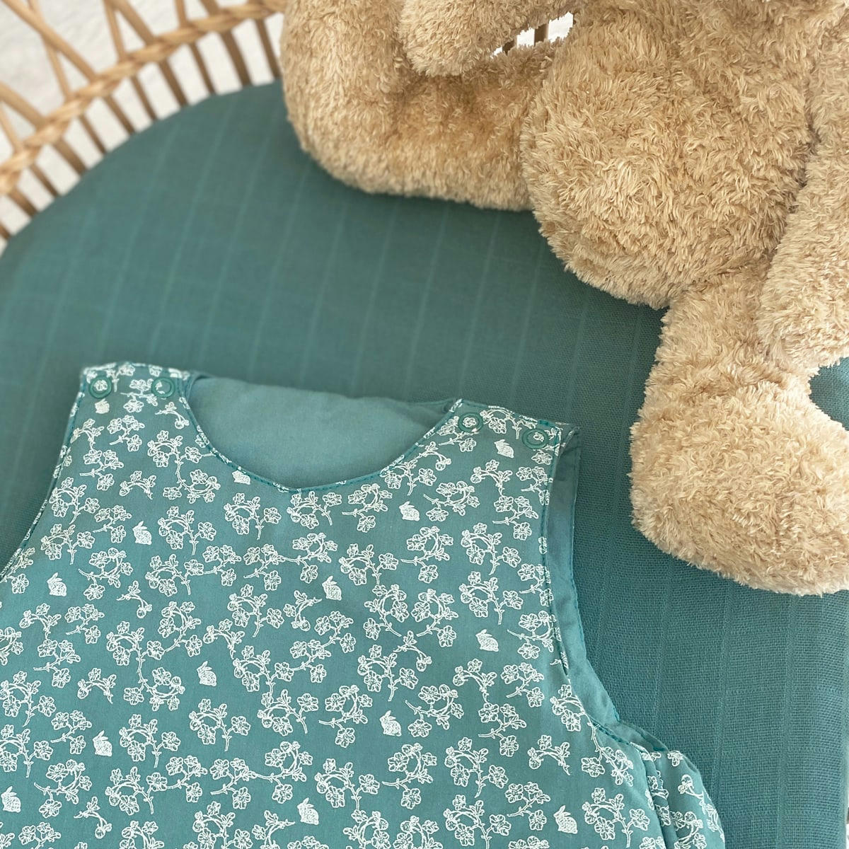 MAHE - Drap-housse bébé uni gaze coton bio* 60x120 cm