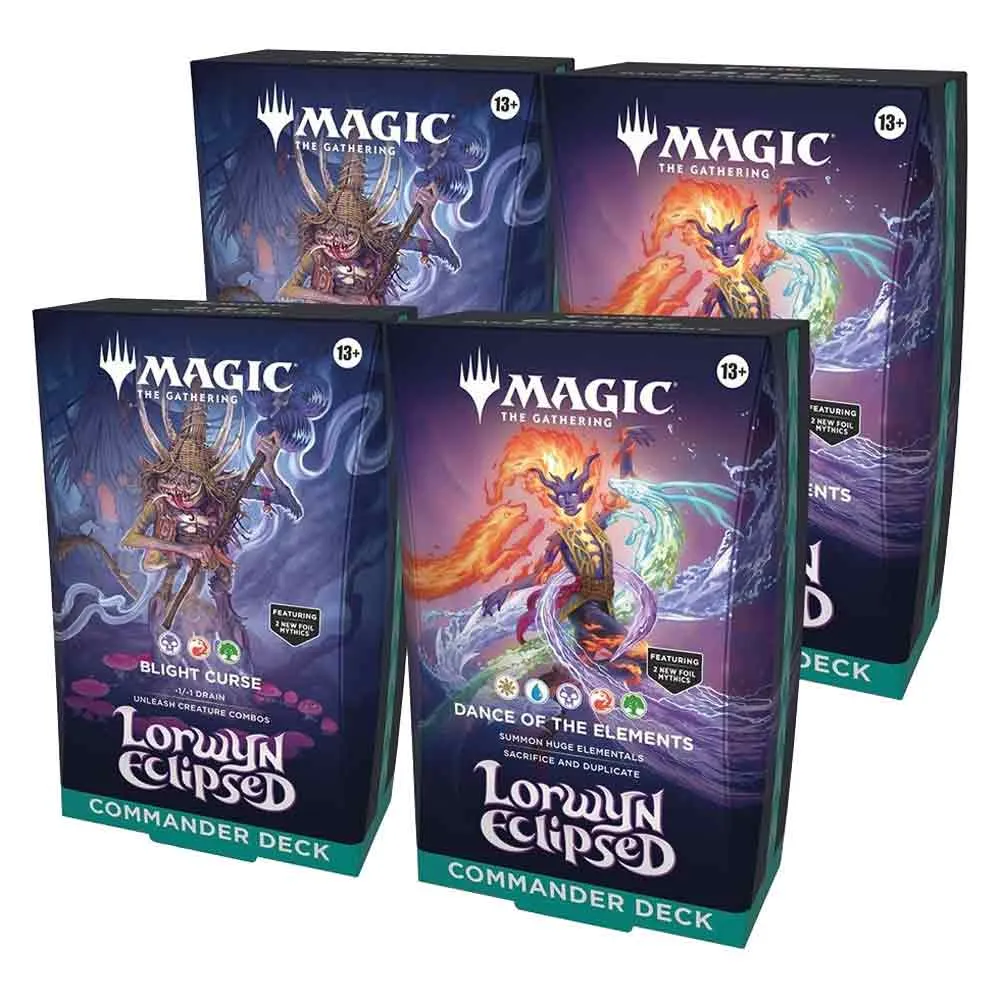Wizards Of The Coast Lorwyn Eclipsed Commander Deck (Set of 4) trading cards