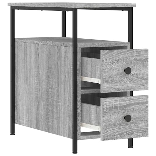 NNEVL Bedside Cabinets 2 pcs Grey Sonoma 30x60x60 cm Engineered Wood