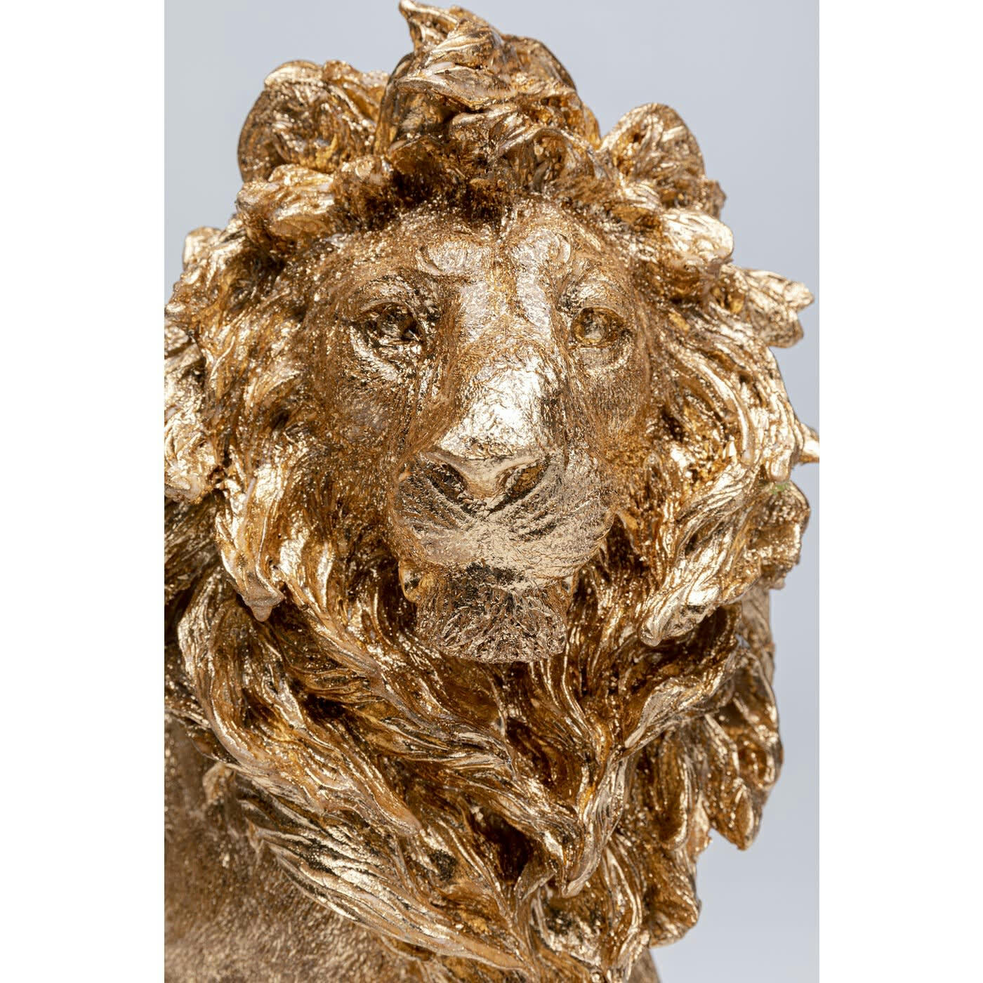 SITTING LION - Déco lion assis en fibre de verre dorée H42