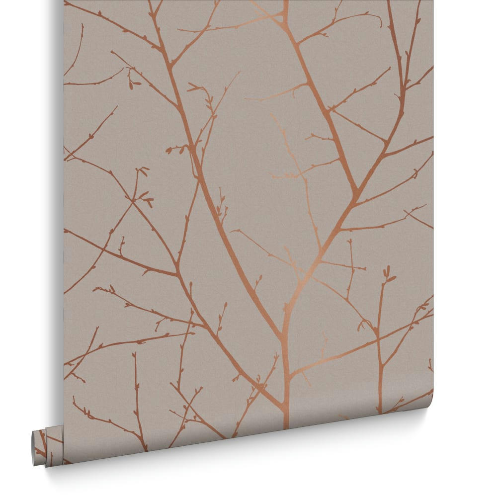 - papier peint boreas taupe cuivré 1005x52cm