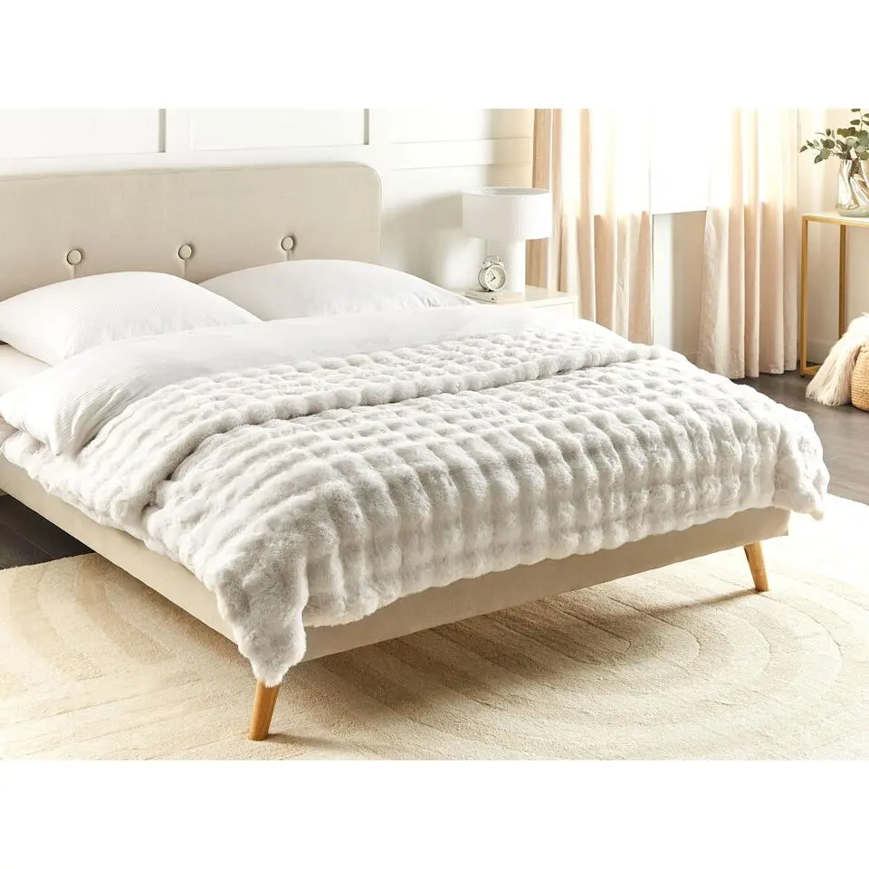 SALKA - Bedsprei - Wit - 200 x 220 cm - Nepbont