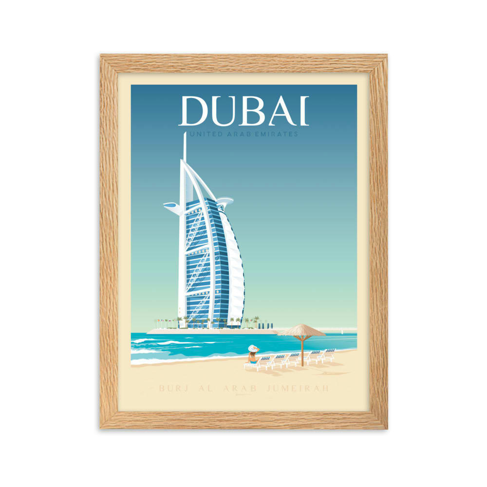 - Affiche Dubaï Burj Khalifa avec Cadre (Bois) 21x29,7 cm