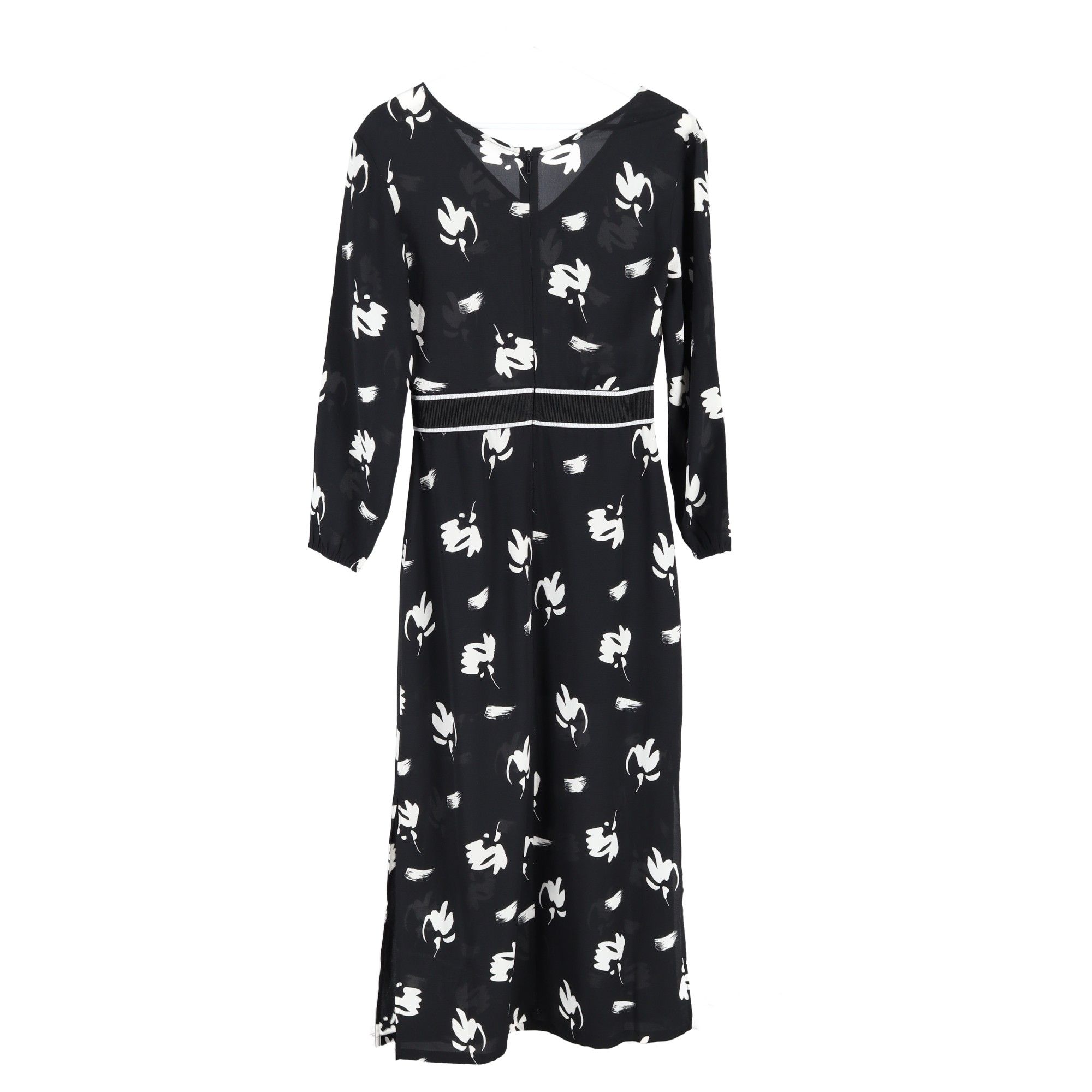 Giorgio Armani Preloved Exchange Floral printed Midi Dress in Black Polyester