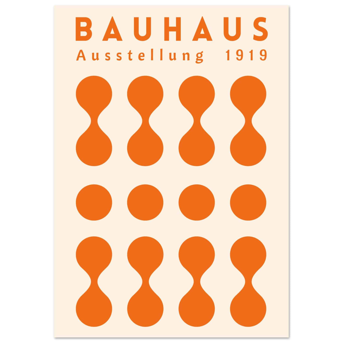 Artfulprints Poster Bauhaus - Ausstellung orange  - A4 21x29.7 cm - Oranje