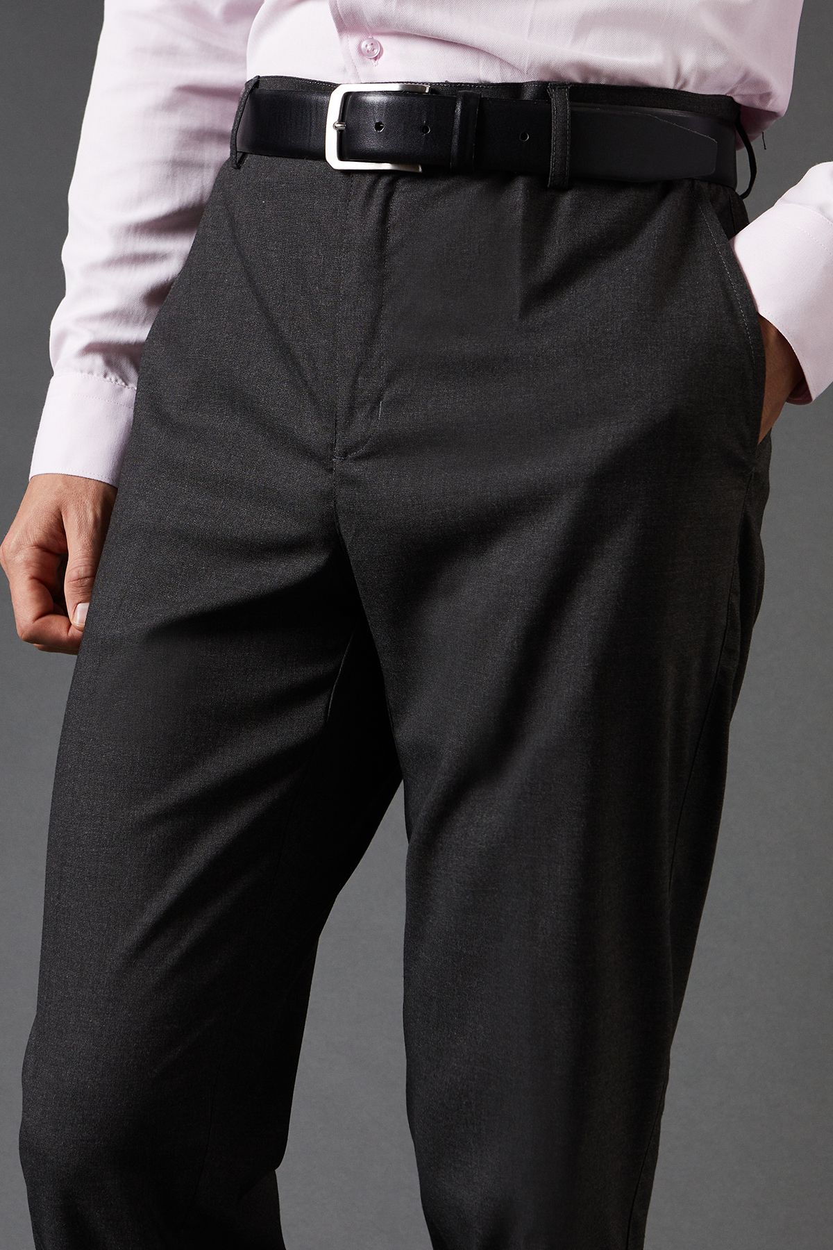 Burton Charcoal Tailored Fit Smart Trousers