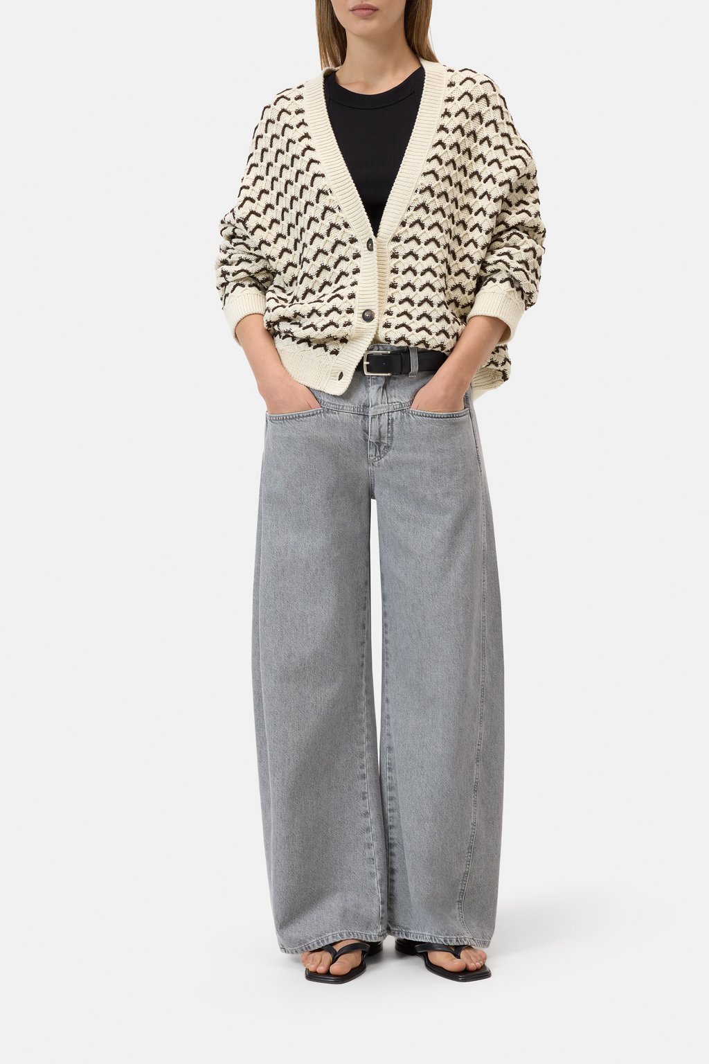 Strickjacke in Häkel-Optik