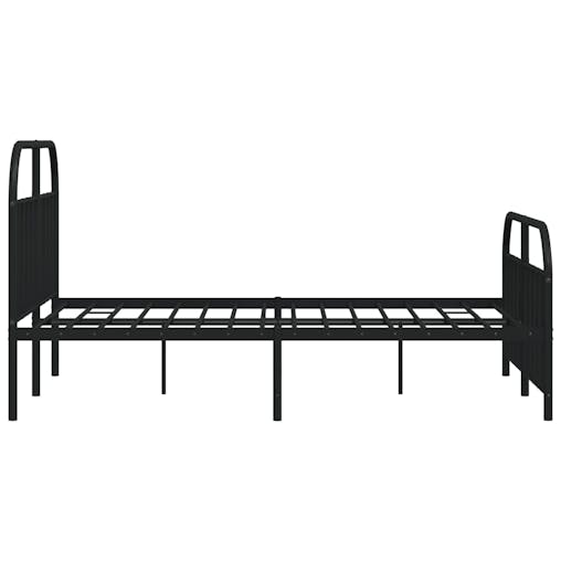 NNEVL Metal Bed Frame with Headboard and Footboard Black 183x203 cm King
