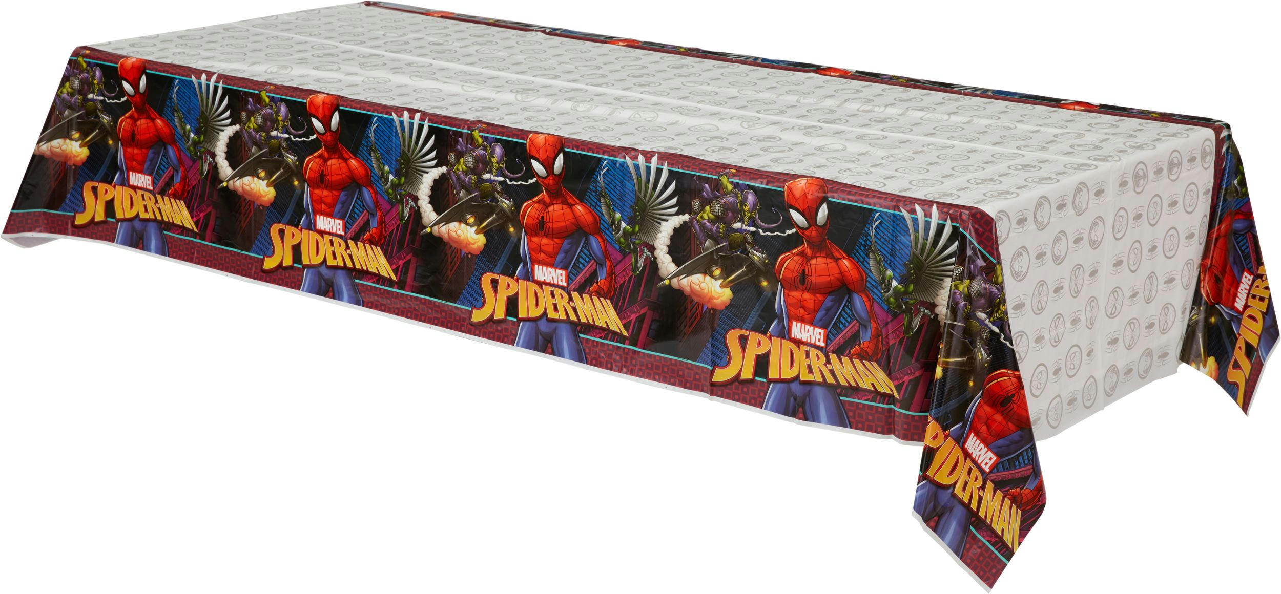 Disney Marvel Spider-Man Rectangle Plastic Reusable Table Cover, Blue/Red, 54x96-in, for Birthday Party