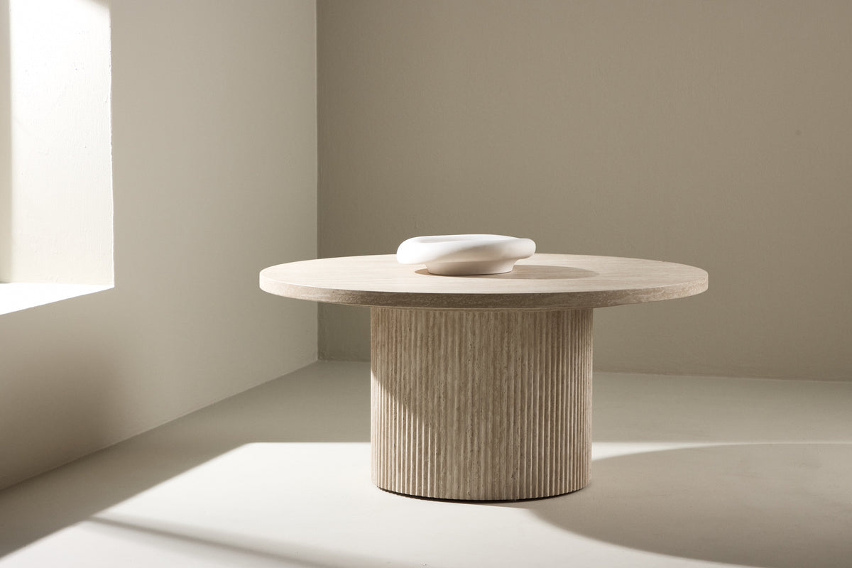 Rebellenclub Junon Salontafel - ø80 cm - Travertin