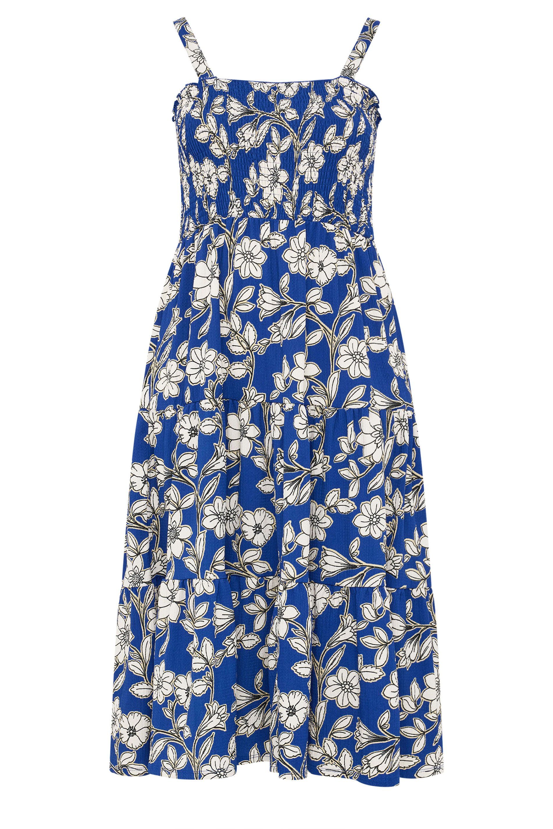 Yours Floral Shirred Midi Dress