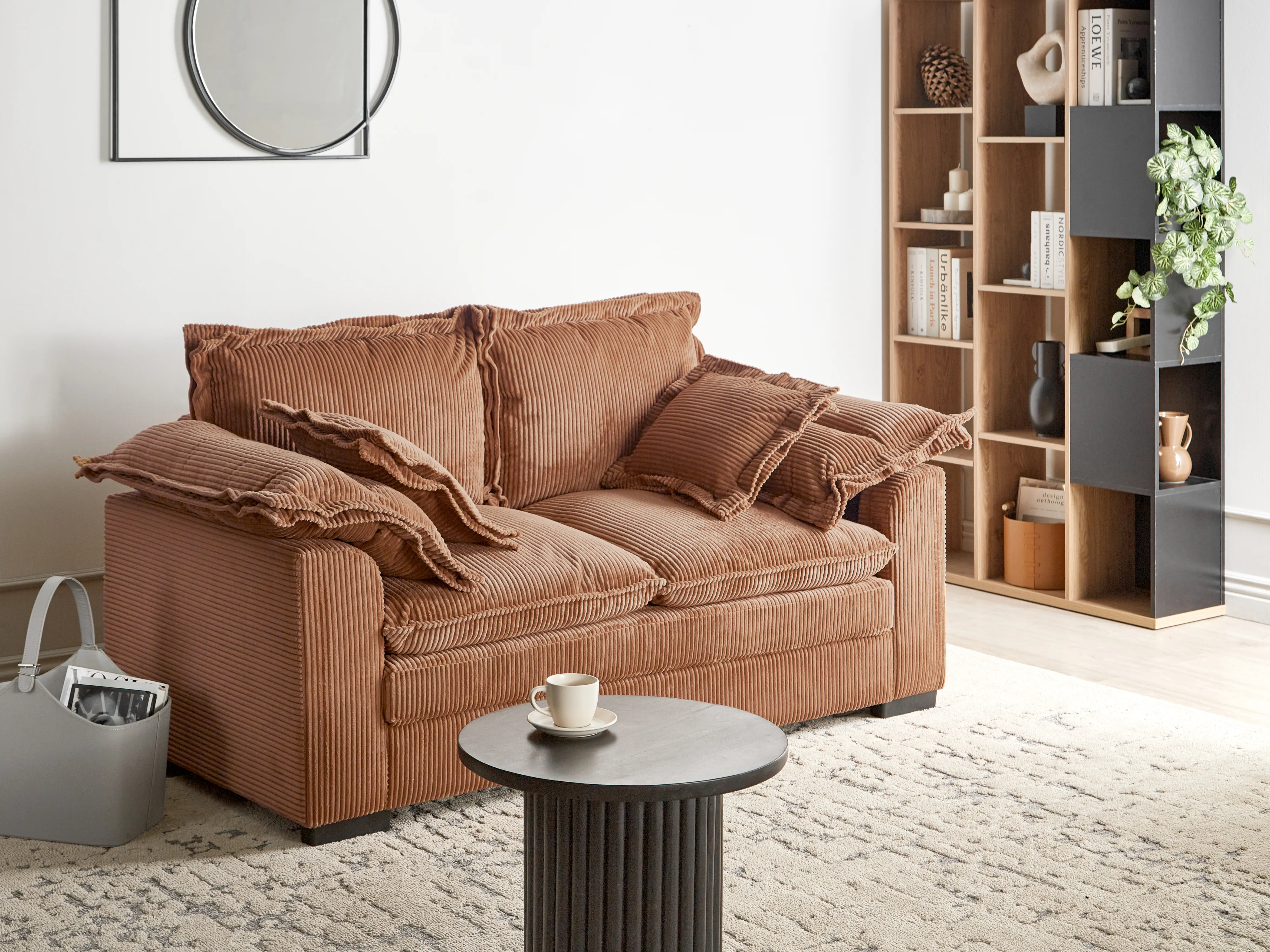 Sofa 2 Seater TIRRO Corduroy Brown