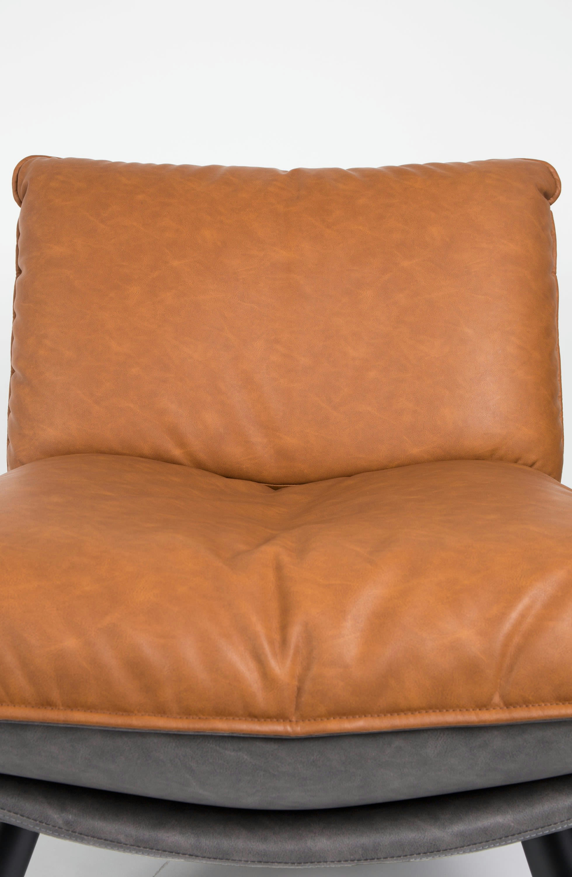 FESTON - Fauteuil lounge en cuir marron