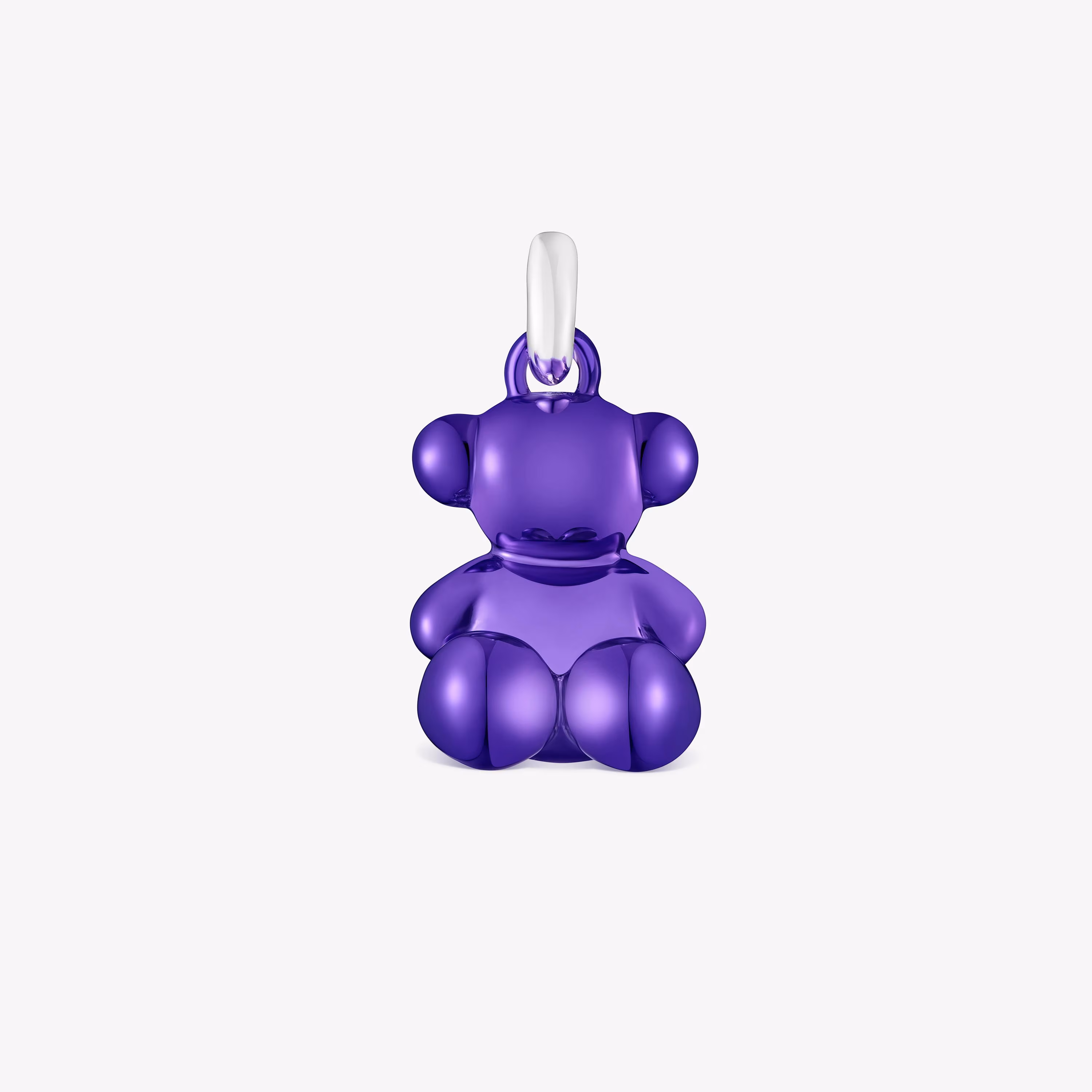 Colgante oso de acero en color lila Bold Bear
