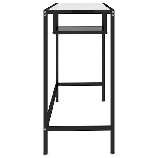 NNEVL Computer Desk Black 100x36x74 cm Glass