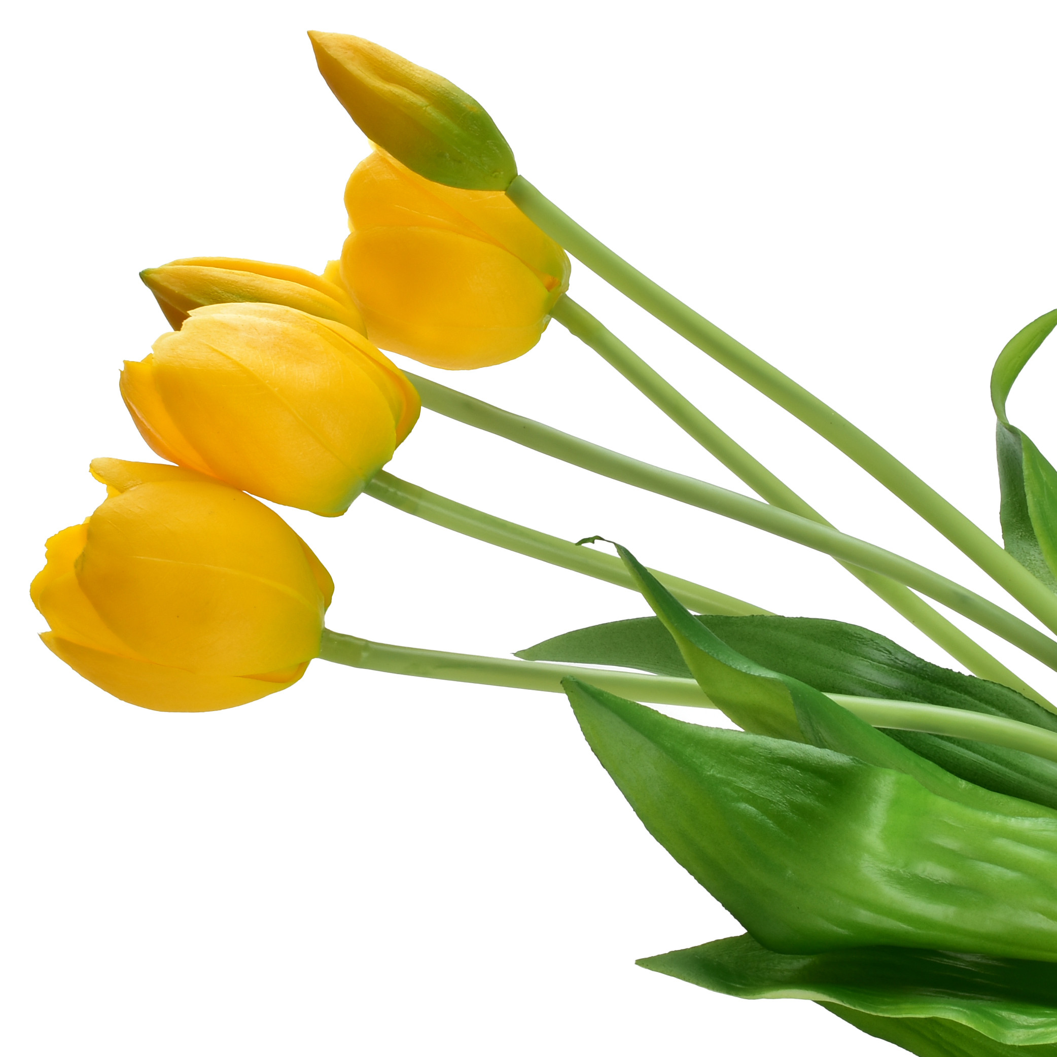 VIRIDIS Kwiat sztuczny Bukiet 5 Tulipanów żółte 40cm