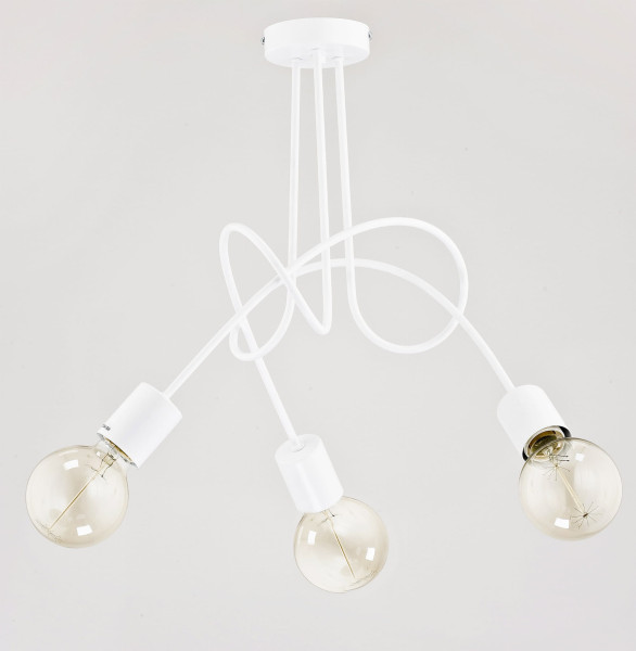 Lampa wisząca biała Tango 3xE27x60W wym: 41x48x48 cm Alfa