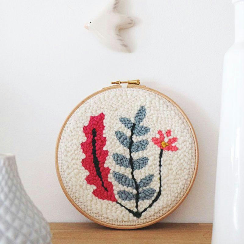 DIY - Coffret punch needle végétal D20cm