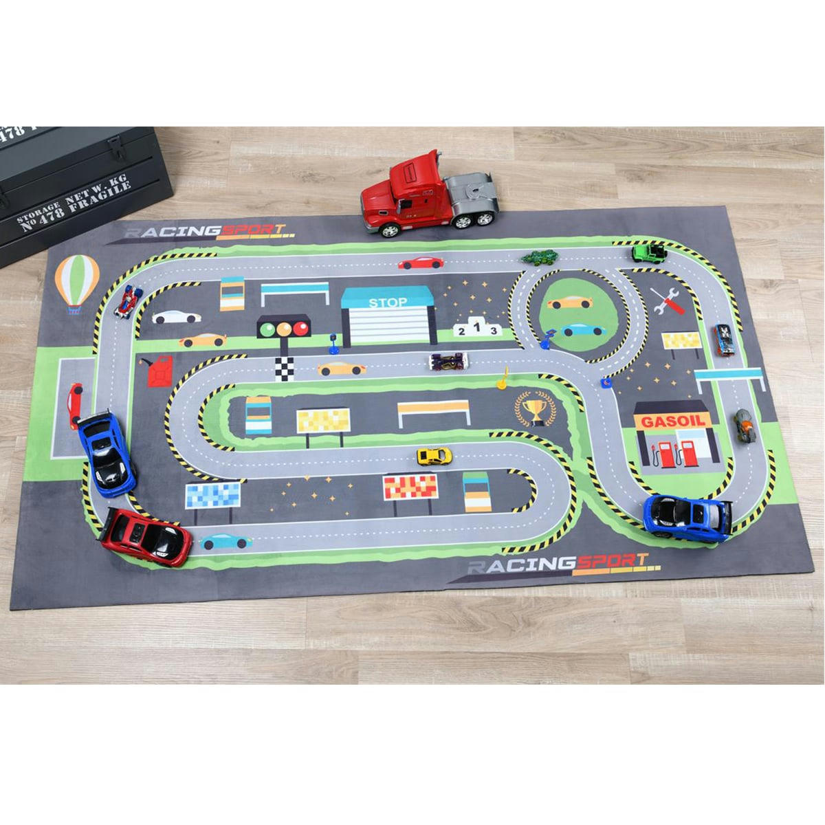 - Tapis de sol circuit de voiture plastique gris 150 x 80