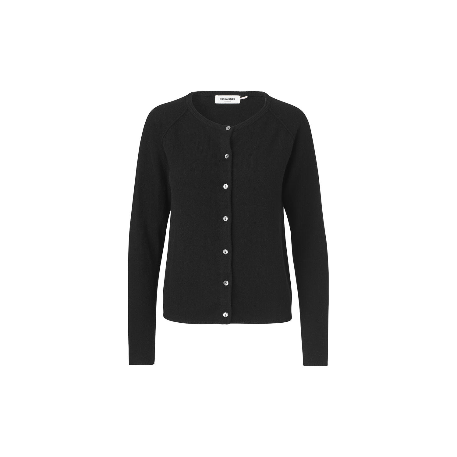 Uld & kashmir cardigan, black