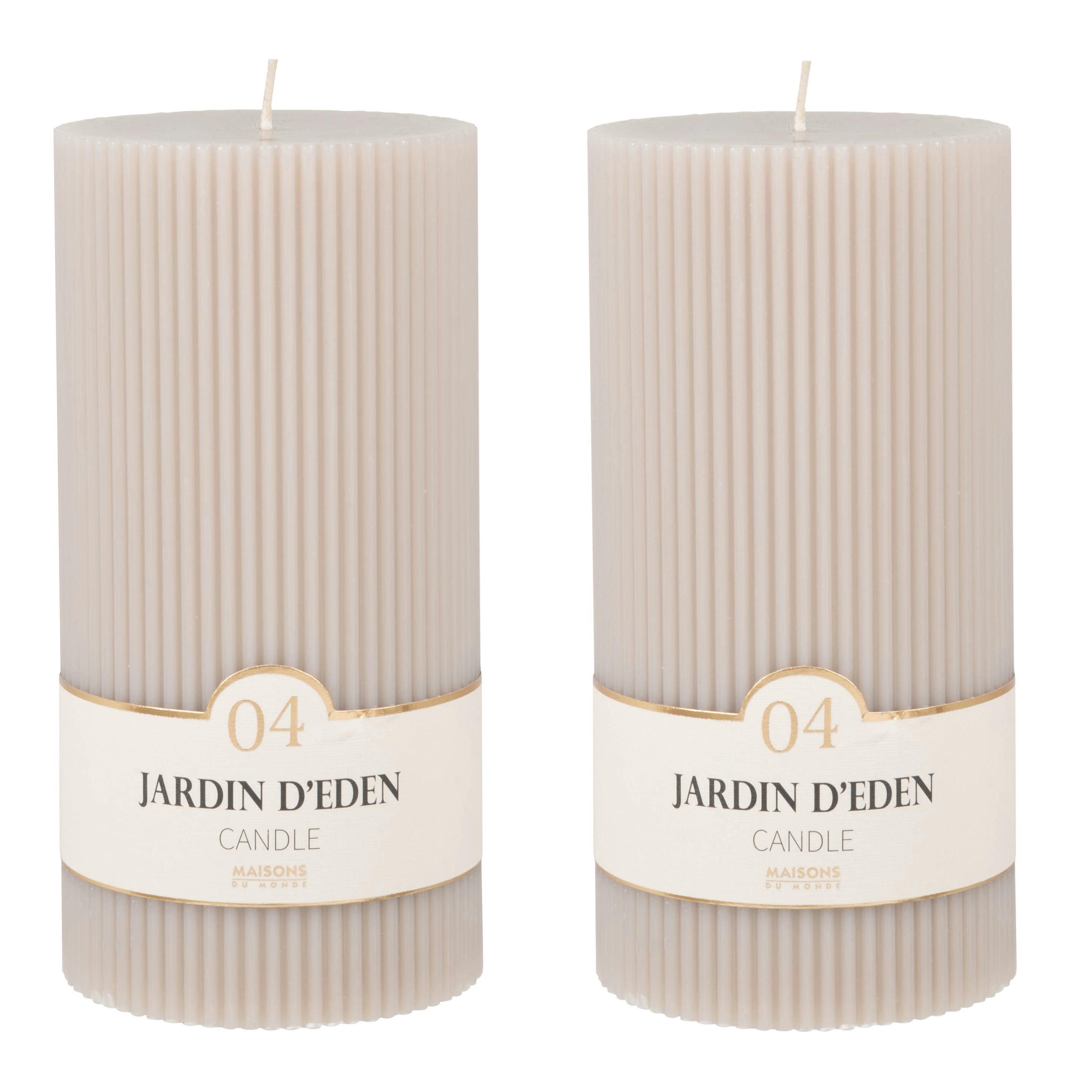 COLORAMA - Bougie striée parfumée taupe H18, 1000g