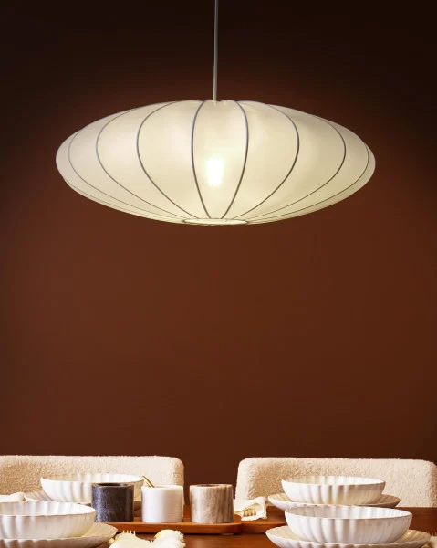 Lampa wisząca sufitowa nylonowa biała