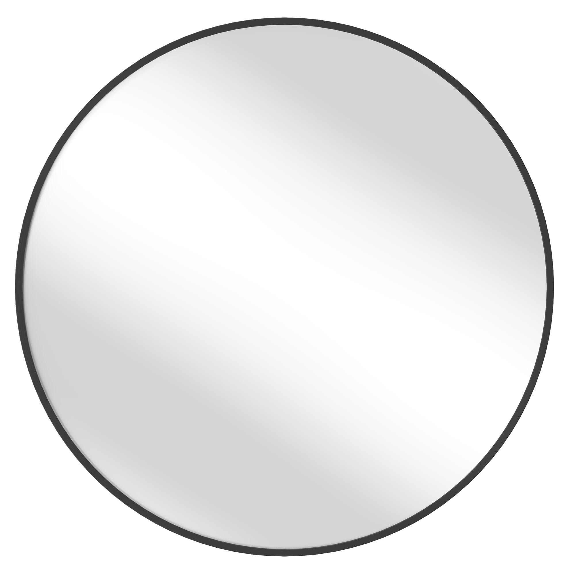 - Miroir mural rond ø61 cm verre argenté noir