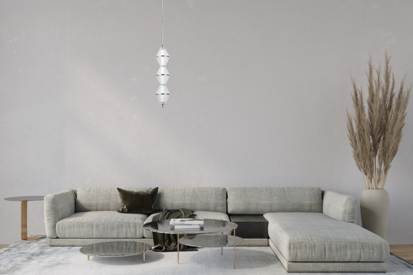 Lampa wisząca FUENTE złota LED 3x15W Ciepła biel 1108lm Italux