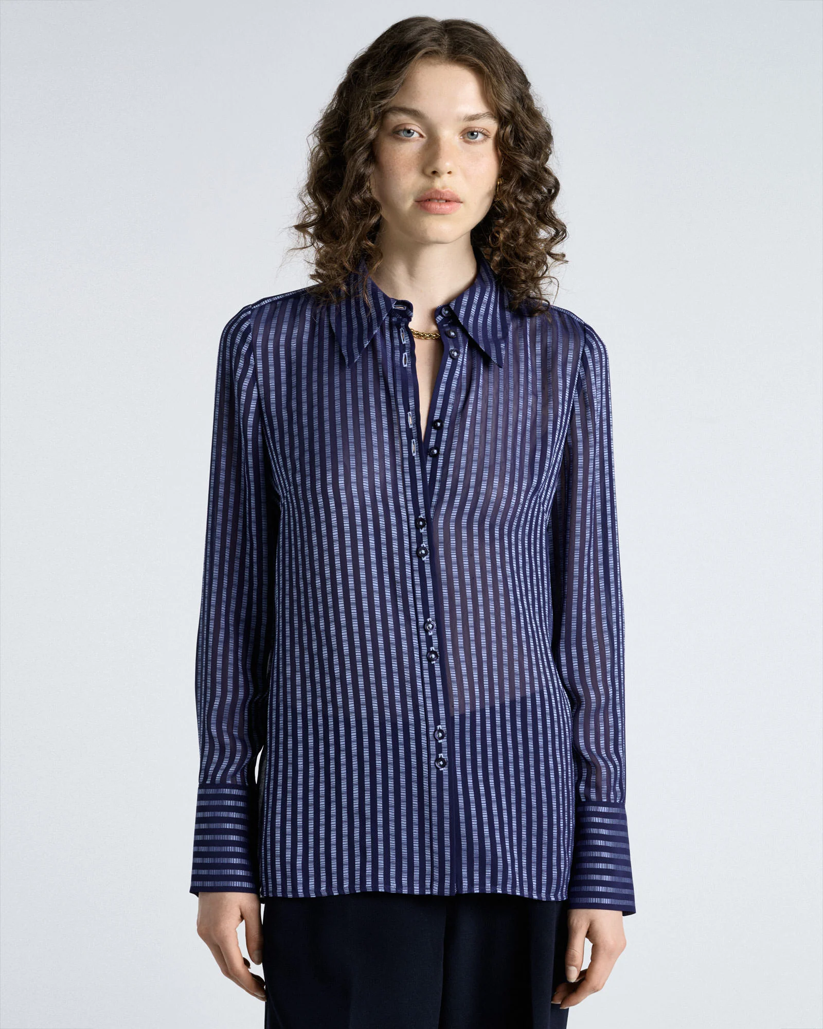 Burnout Textured Stripe Shirt