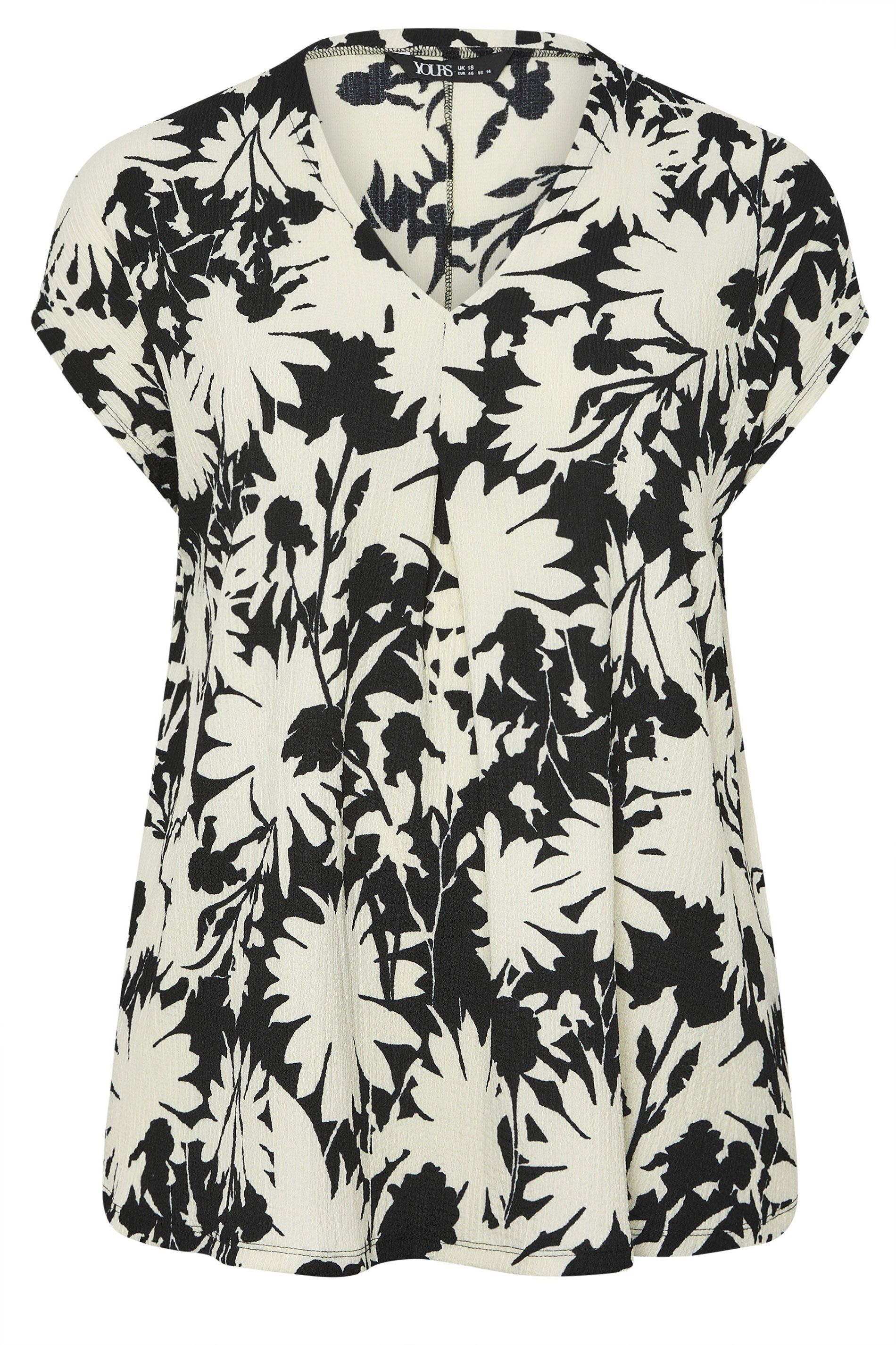 Yours Floral V-Neck Textured Top