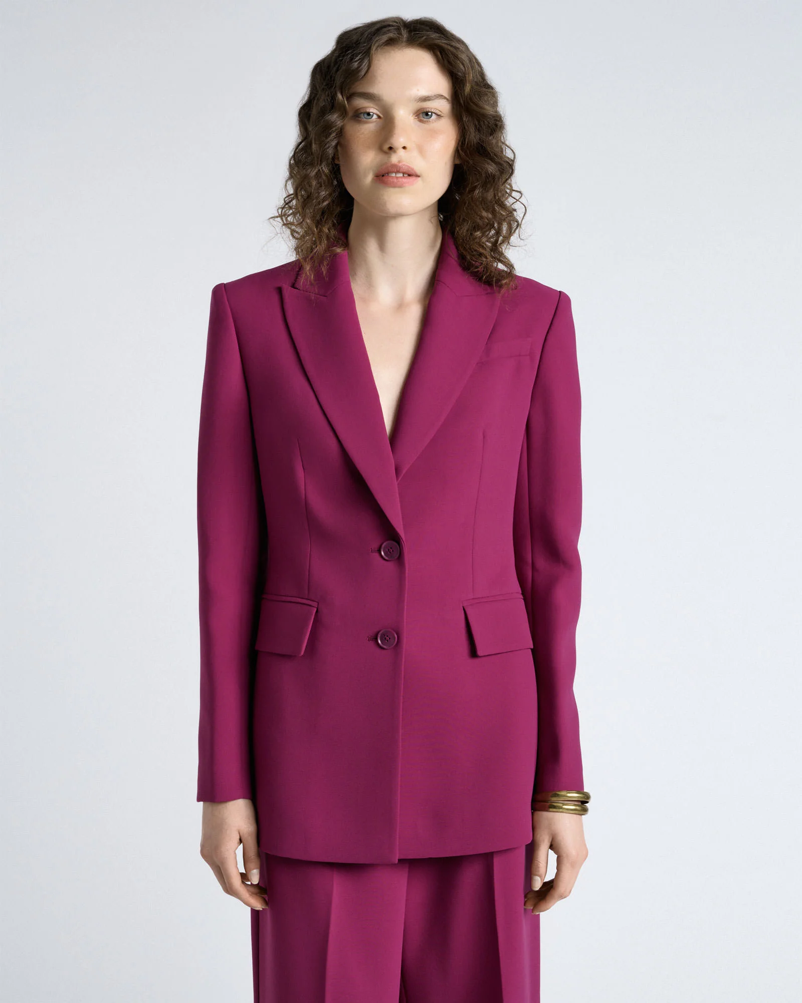 Magenta Double Weave Tailored Blazer