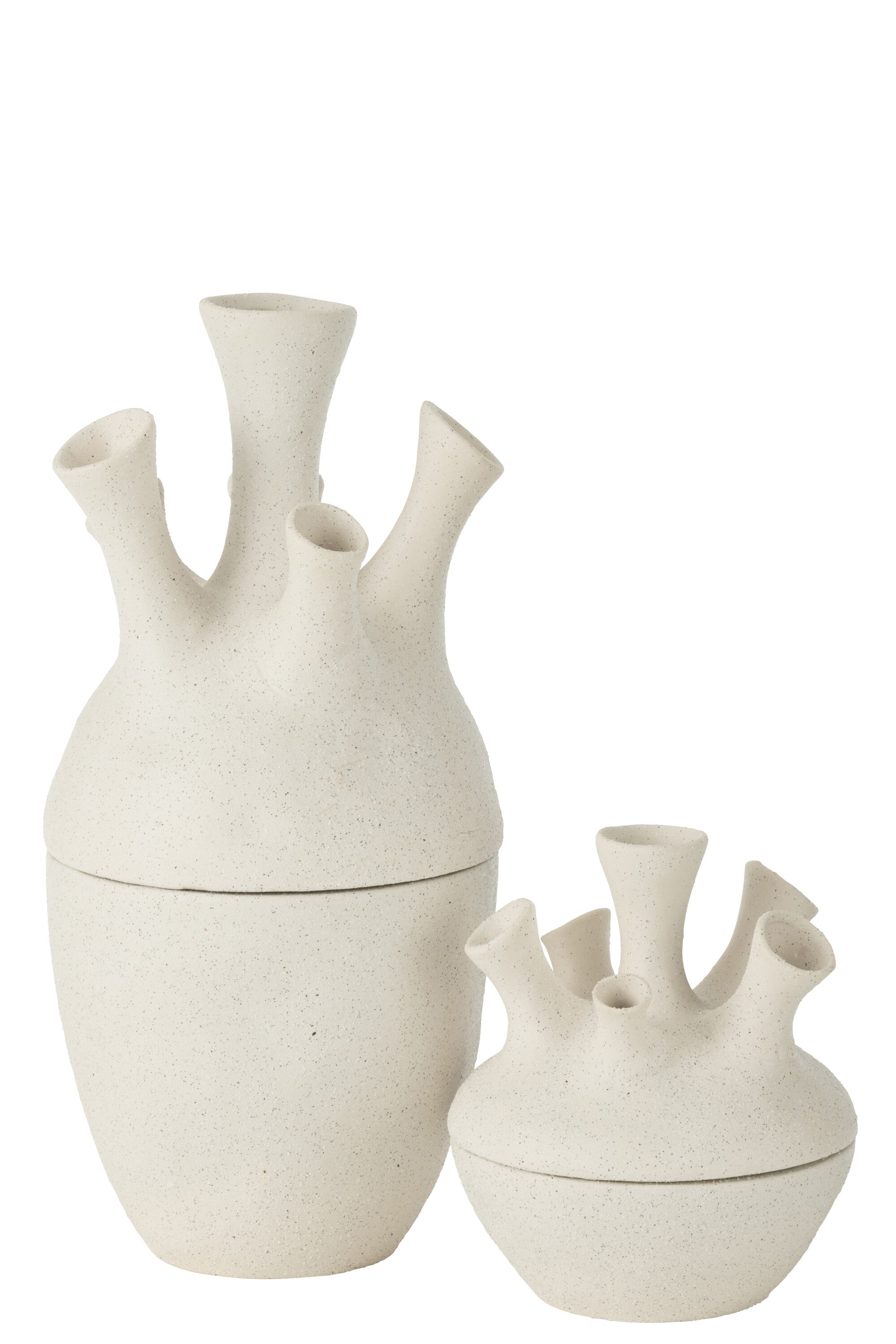 J-Line vaas Koraal - keramiek - wit - large - 29.5 cm hoog