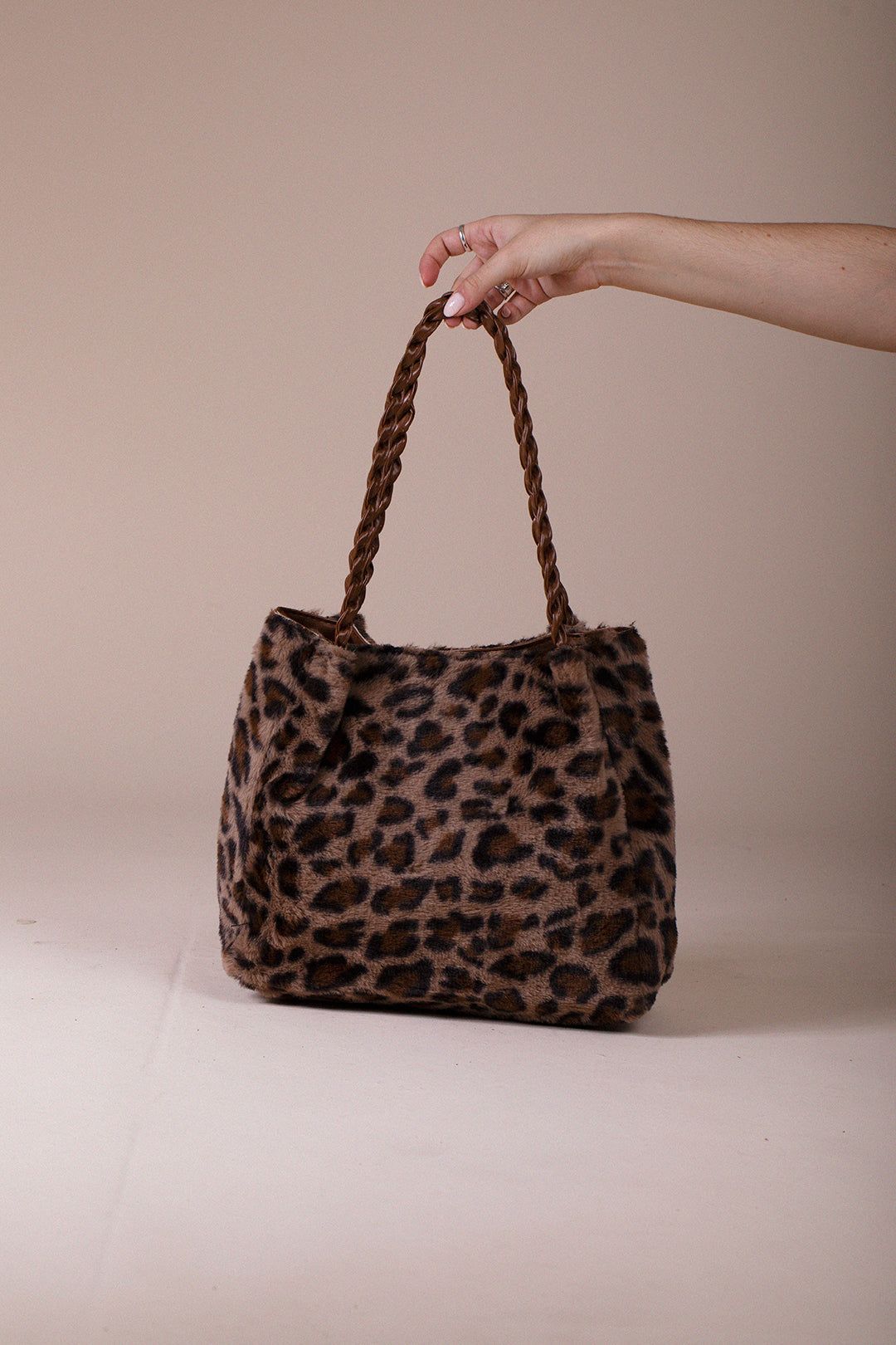 SVNX Leopard Faux Fur Tote