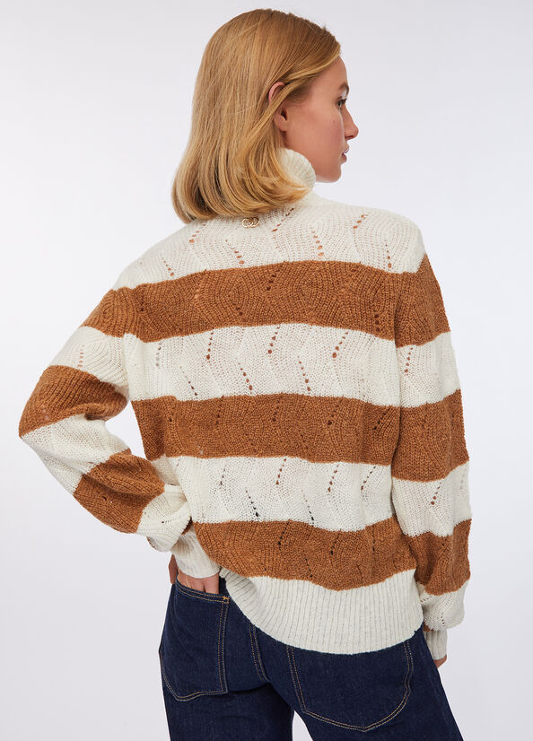 Dolcevita a righe in lana e alpaca