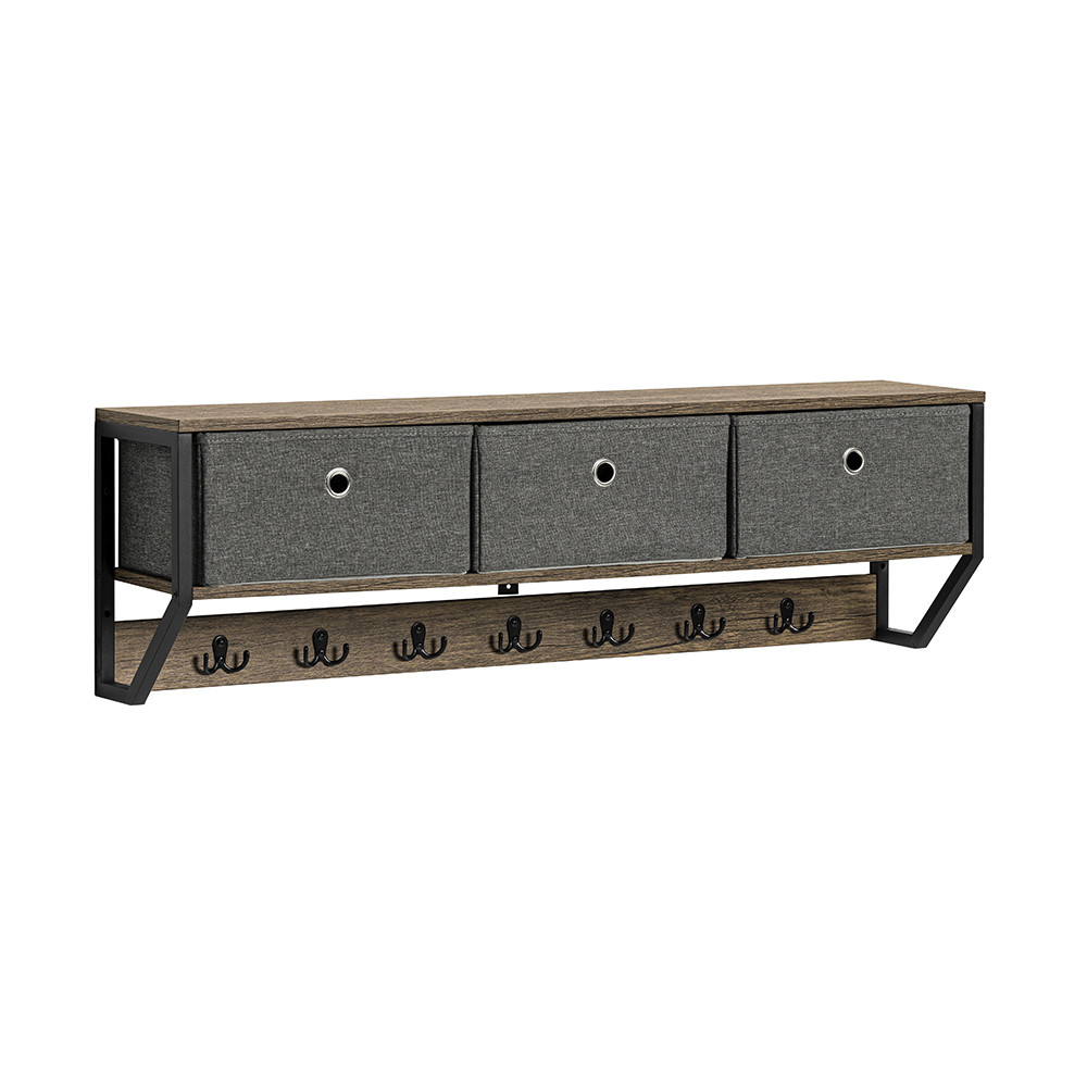 SoBuy Wieszak ścienny z półką 100x30x20cm Przemysłowy FHK26-N