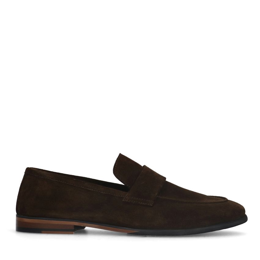 Manfield Bruine suède loafers