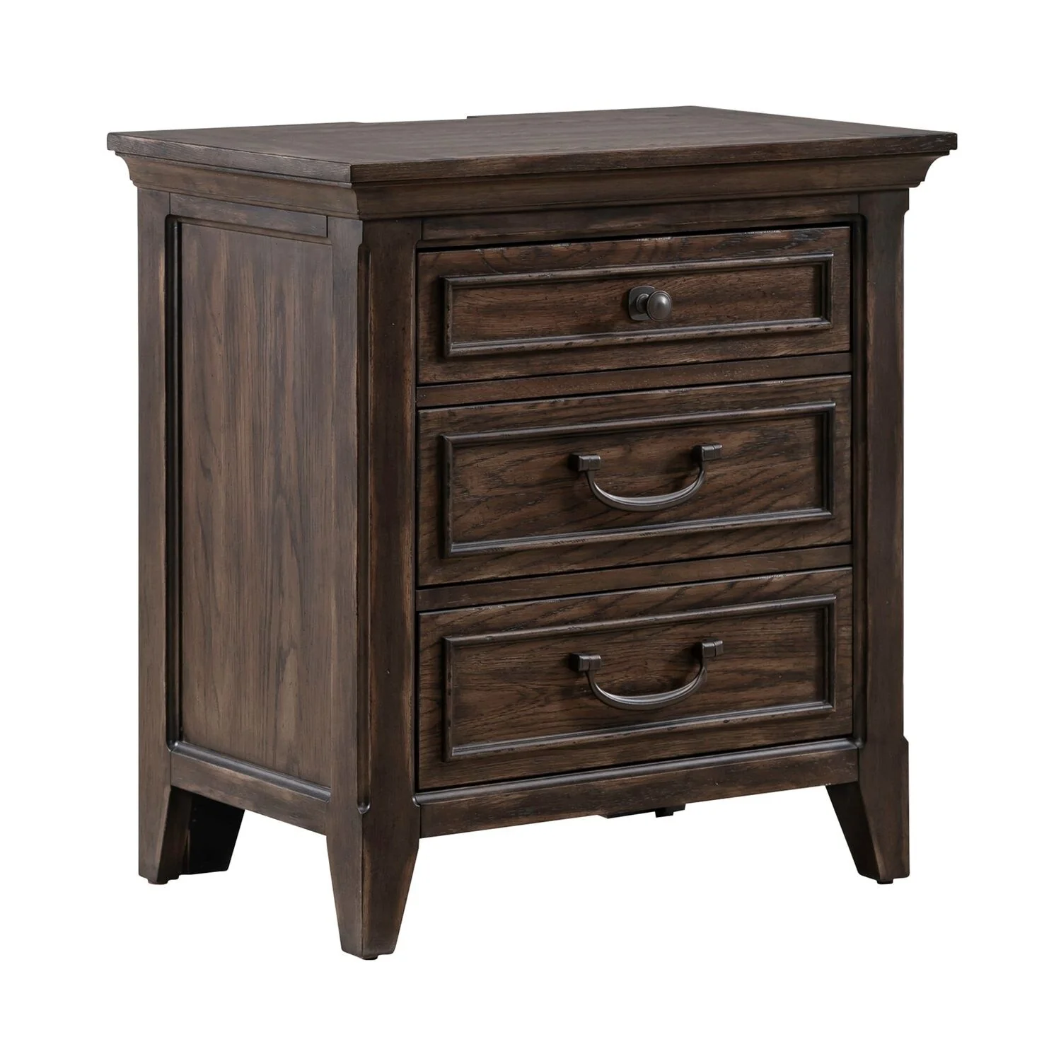 Paradise Valley Saddle Brown Nightstand with Charging Station
