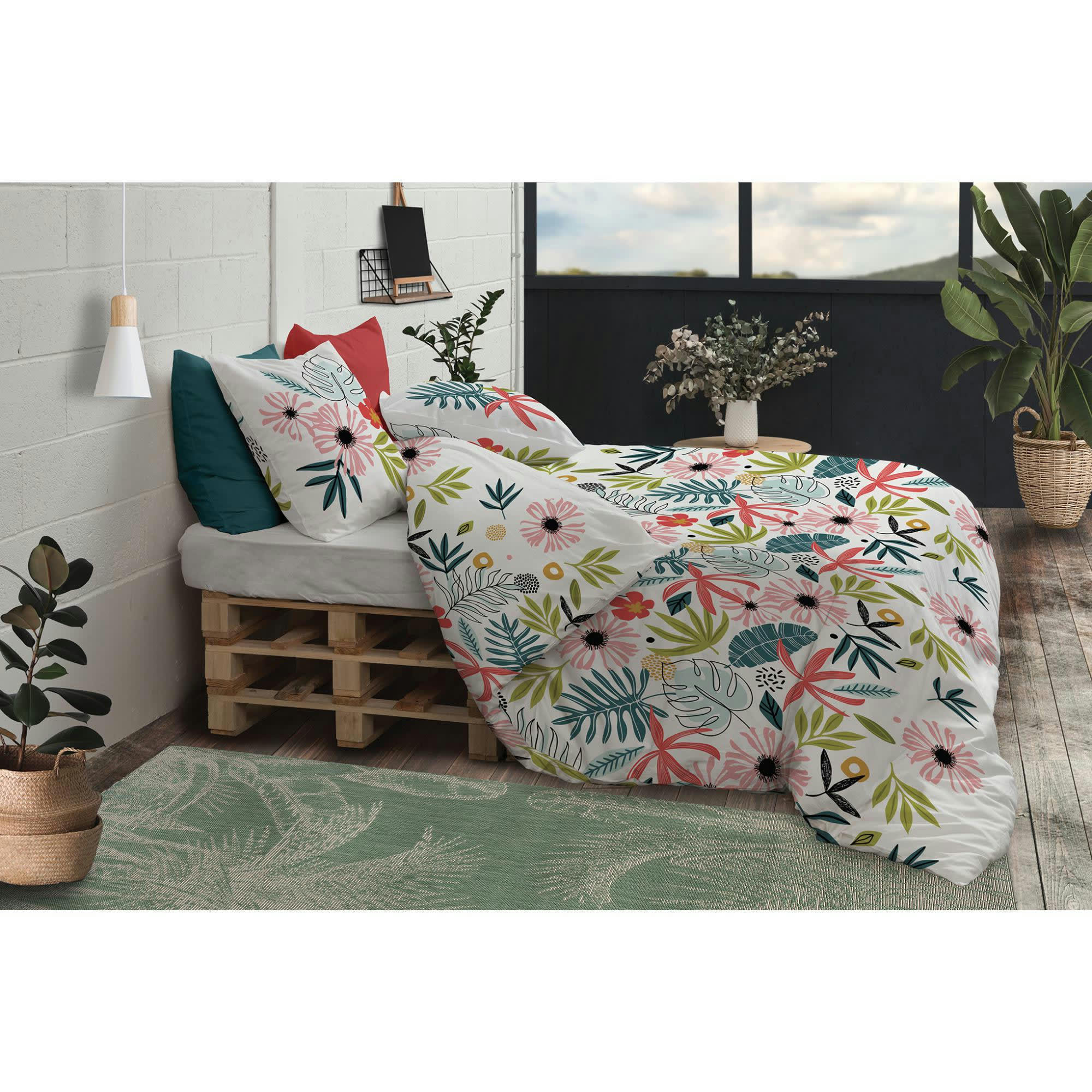 FIELD - Parure de lit 2 personnes  avec housse de couette et taies d'oreiller