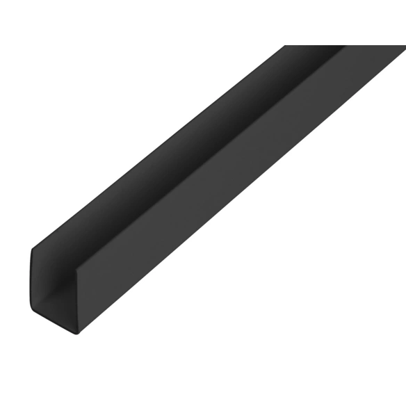 U-Profil, schwarz, LxBxH: 260x2,1x1 cm, Kunststoff