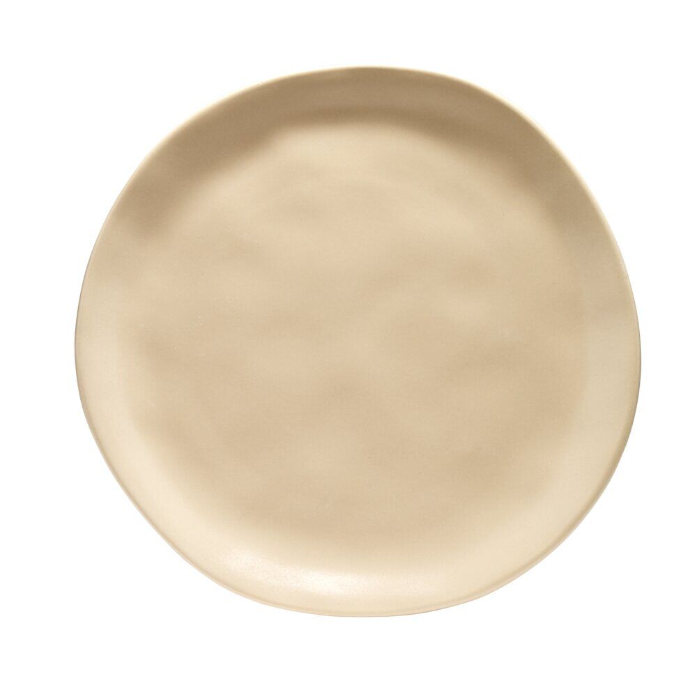 Assiette à dessert forme organique céramique beige Ø20cm