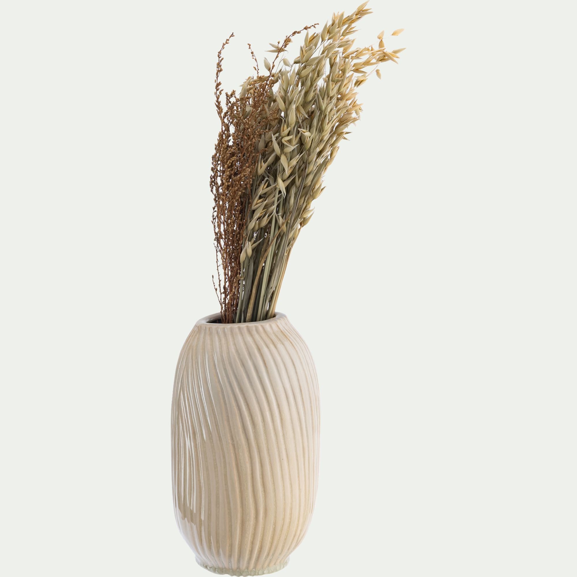 LYAS - Vase classique en faïence H22cm - blanc