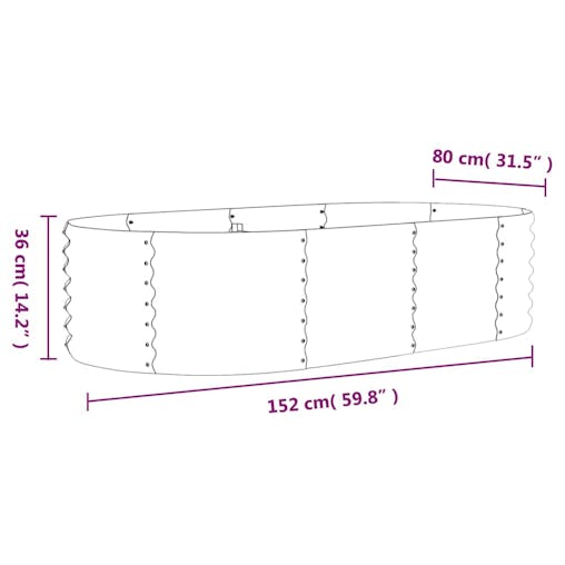 NNEVL Garden Planter Powder-coated Steel 152x80x36 cm Anthracite
